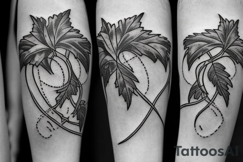 Roman Numeral 7 with grape vine tattoo idea
