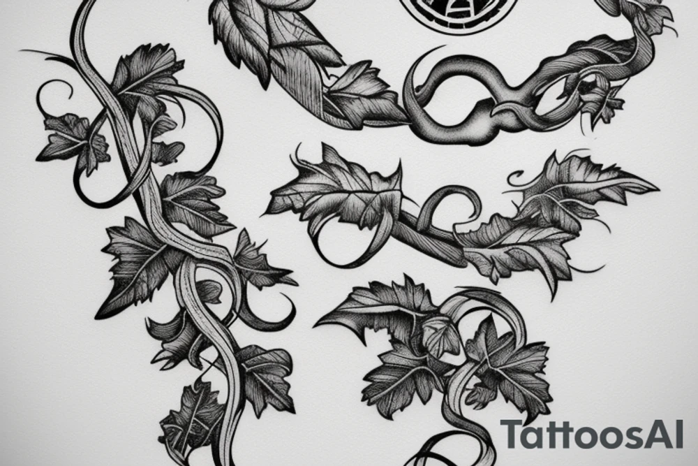 Roman Numeral 7 with grape vine tattoo idea