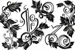 Roman Numeral 7 with grape vine tattoo idea