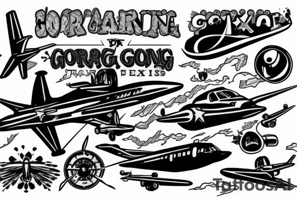 airplane from texas to georgia tattoo idea
