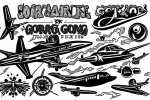 airplane from texas to georgia tattoo idea