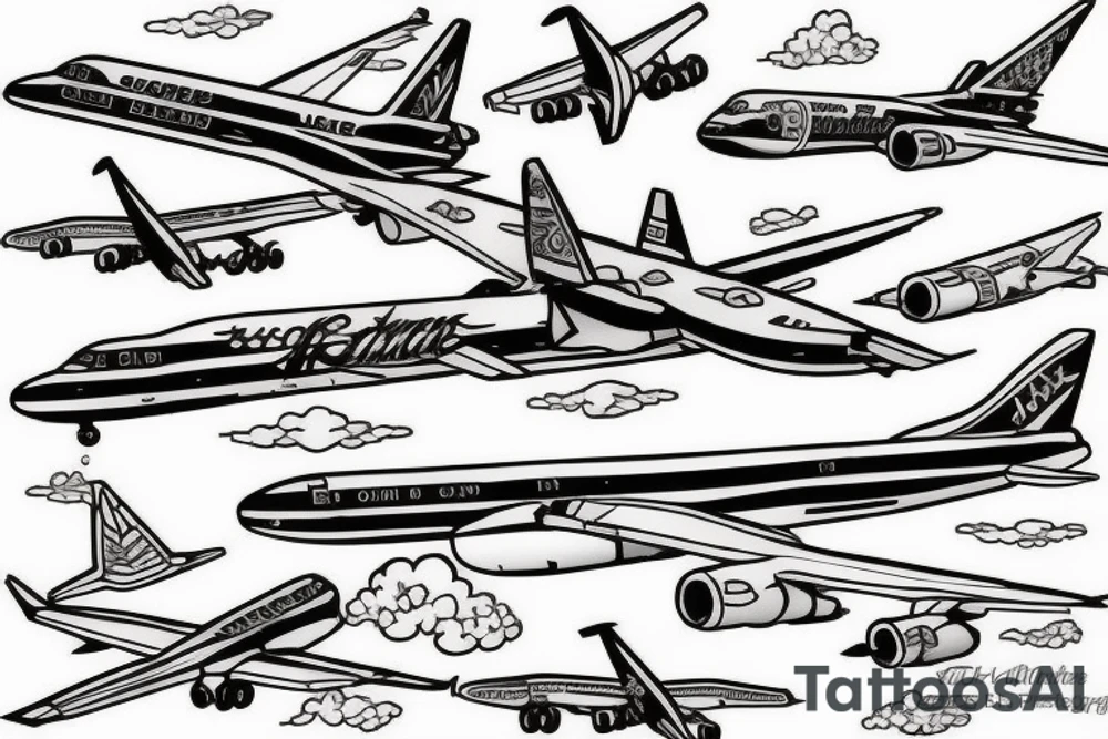 airplane from texas to georgia tattoo idea