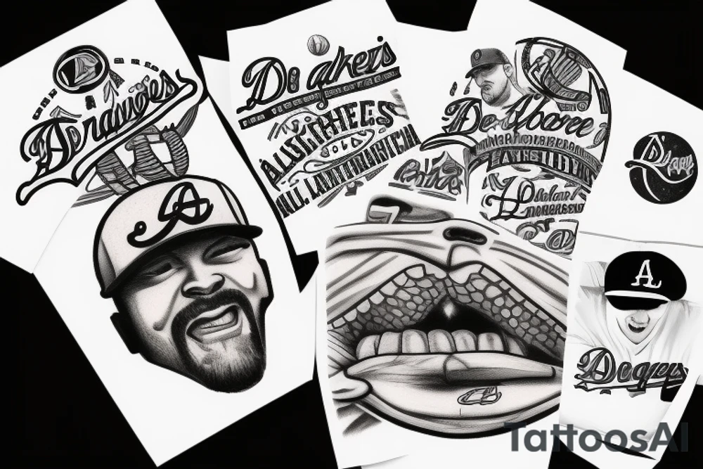 atlanta braves and los angeles dodgers tattoo idea