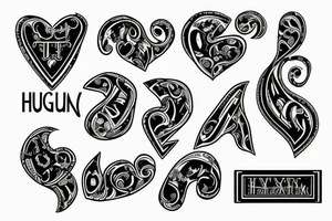 Stylized name Hugh tattoo idea