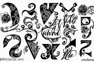 Stylized name Hugh tattoo idea