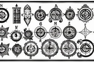 Indian God's compass tattoo idea
