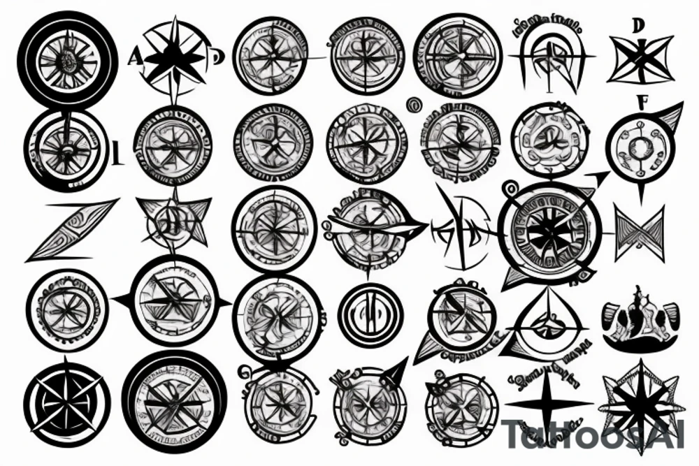 Indian God's compass tattoo idea