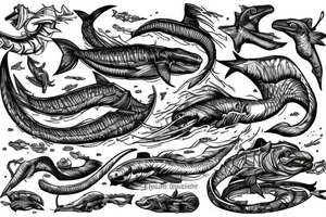 Leviathan fighting ship in ocean tattoo idea
