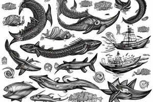 Leviathan, ship, ocean tattoo idea