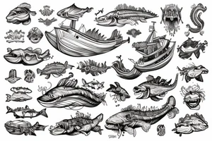 Leviathan, ship, ocean tattoo idea