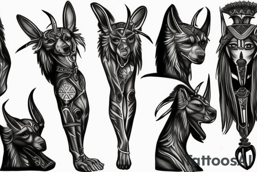 Anubis men tattoo idea