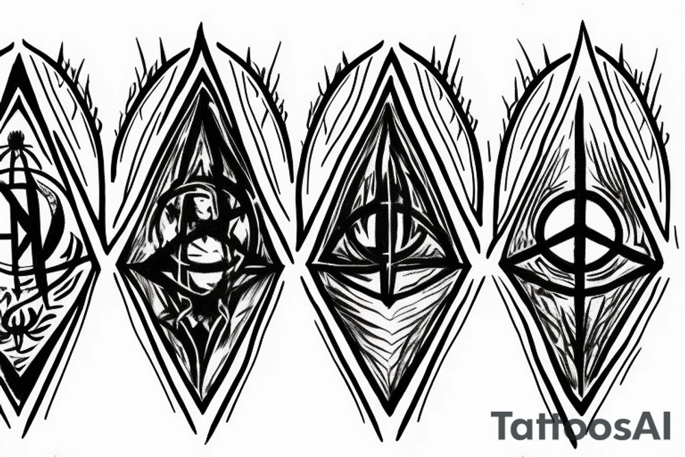 the deathly hallows, three versions for brothers tattoo idea