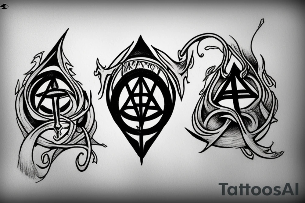 the deathly hallows, three versions for brothers tattoo idea