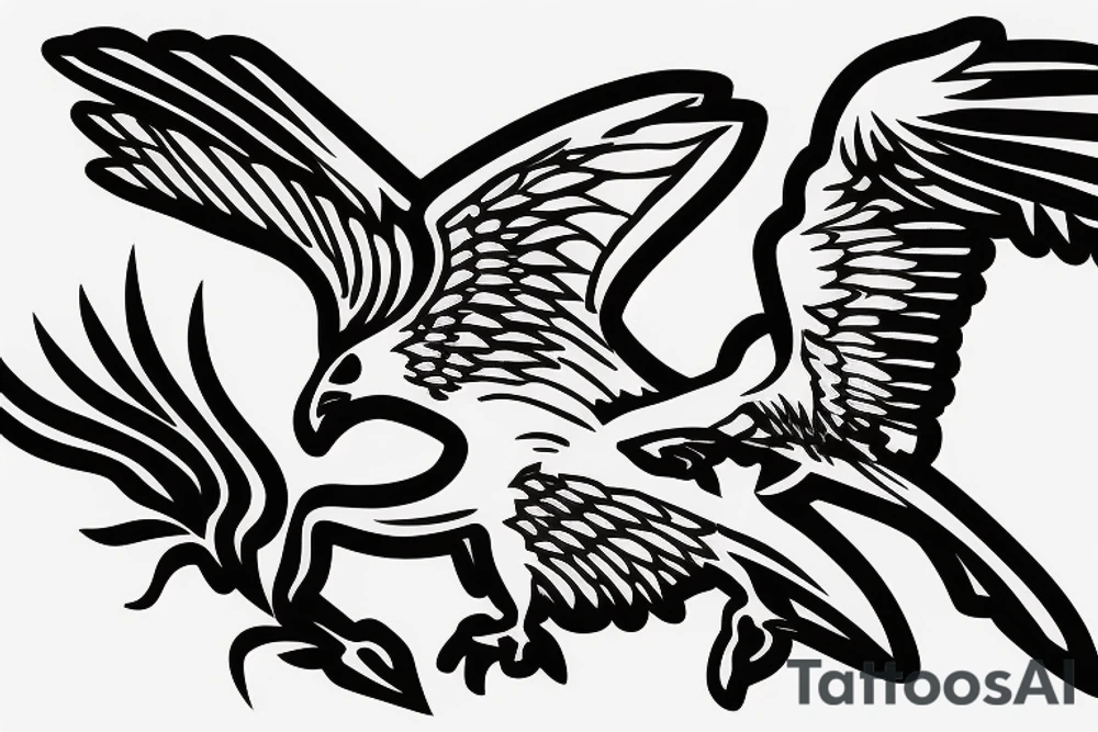 airplane as an osprey grabbing a trout tattoo idea