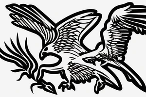 airplane as an osprey grabbing a trout tattoo idea