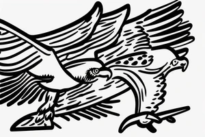 airplane as an osprey grabbing a trout tattoo idea