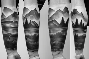 fly fishing in the mountains tattoo idea