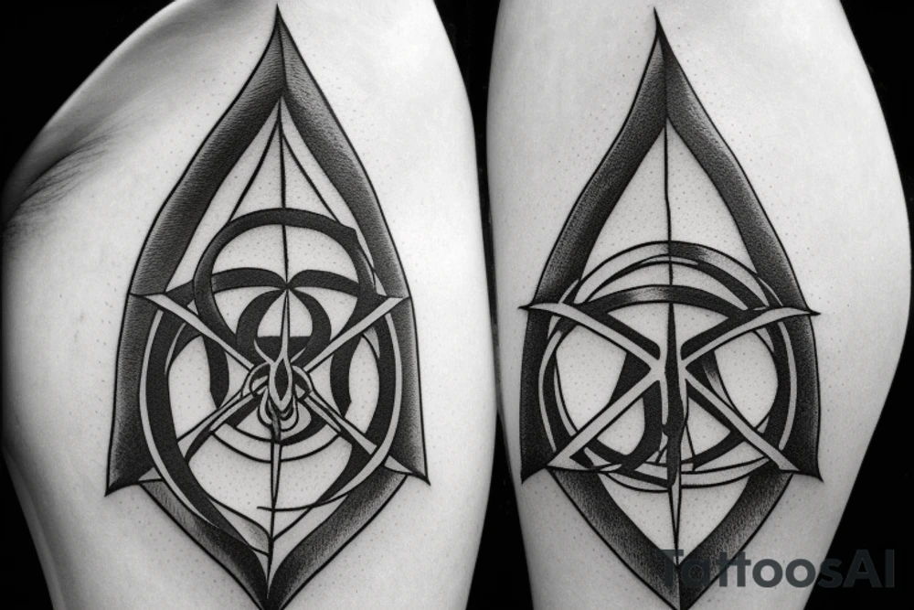 the deathly hallows from harry potter, three versions for brothers tattoo idea