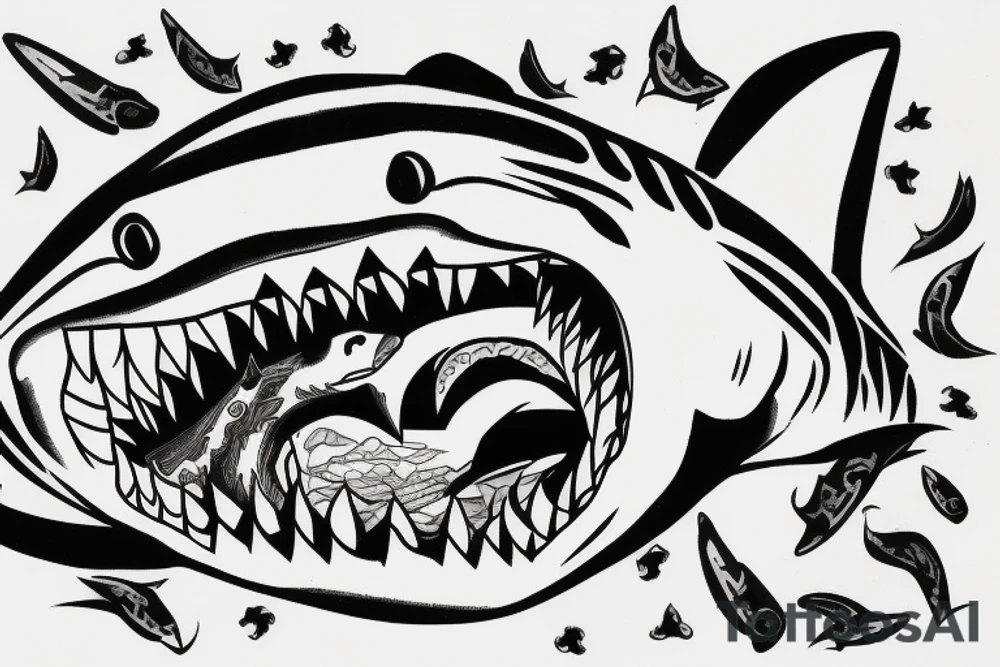 A shark from my side to my lower back to cover a scar on my lower back tattoo idea