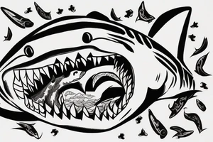 A shark from my side to my lower back to cover a scar on my lower back tattoo idea