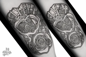 Showing a cut with detail of the inside of the arm, the cut is healing tattoo idea