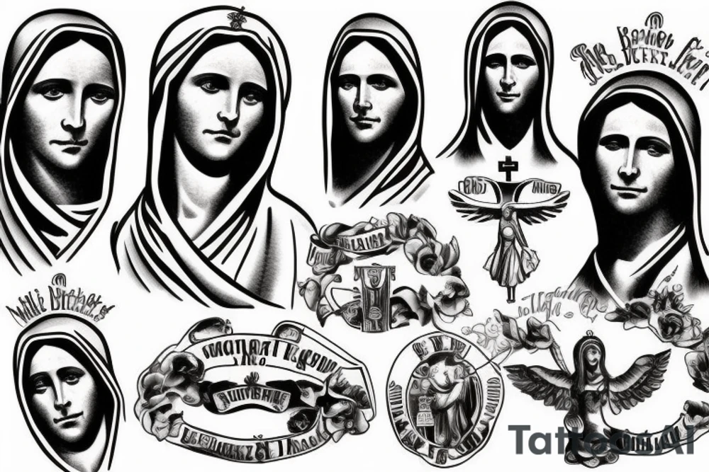 The blessed Mother, Jesus, God, America, Emergency Medical Services tattoo idea