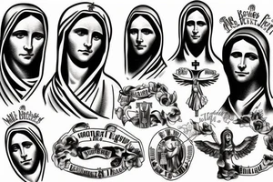 The blessed Mother, Jesus, God, America, Emergency Medical Services tattoo idea