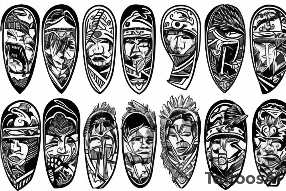 Native hockey with a storm in the background tattoo idea