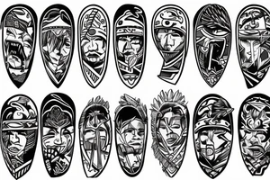 Native hockey with a storm in the background tattoo idea