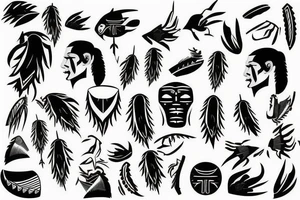 Native hockey with a storm in the background tattoo idea