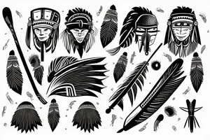 Native hockey with a storm in the background tattoo idea