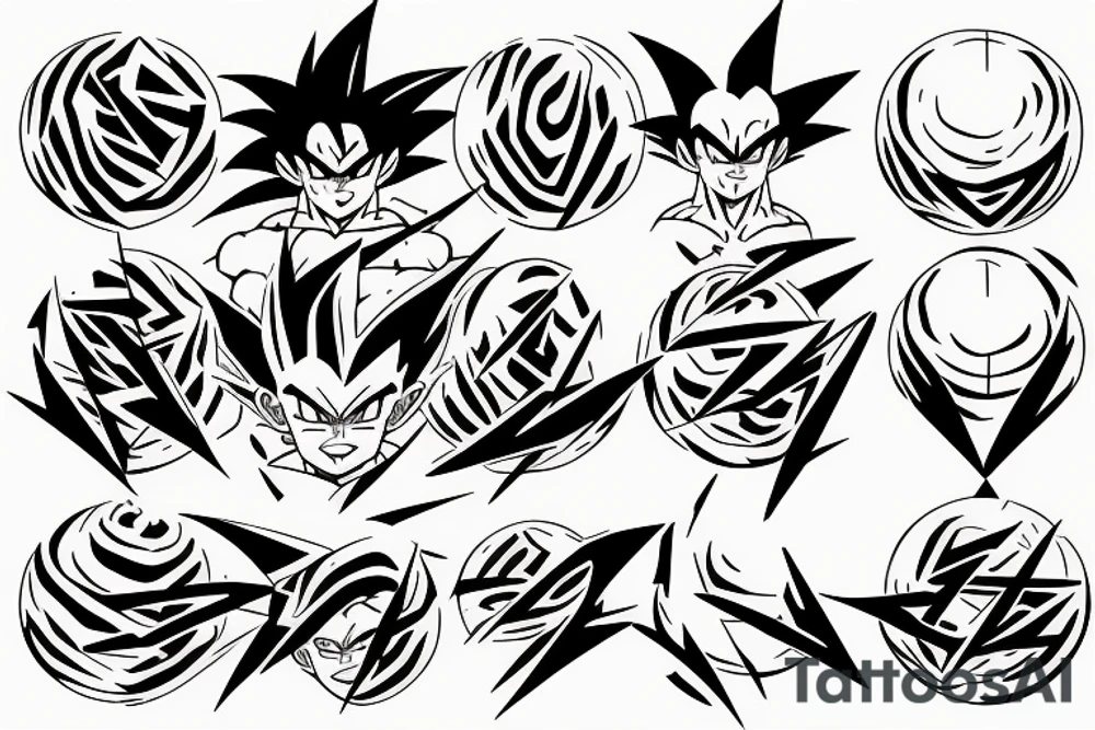 Dragon ball z style of 4 star ball tattoo idea