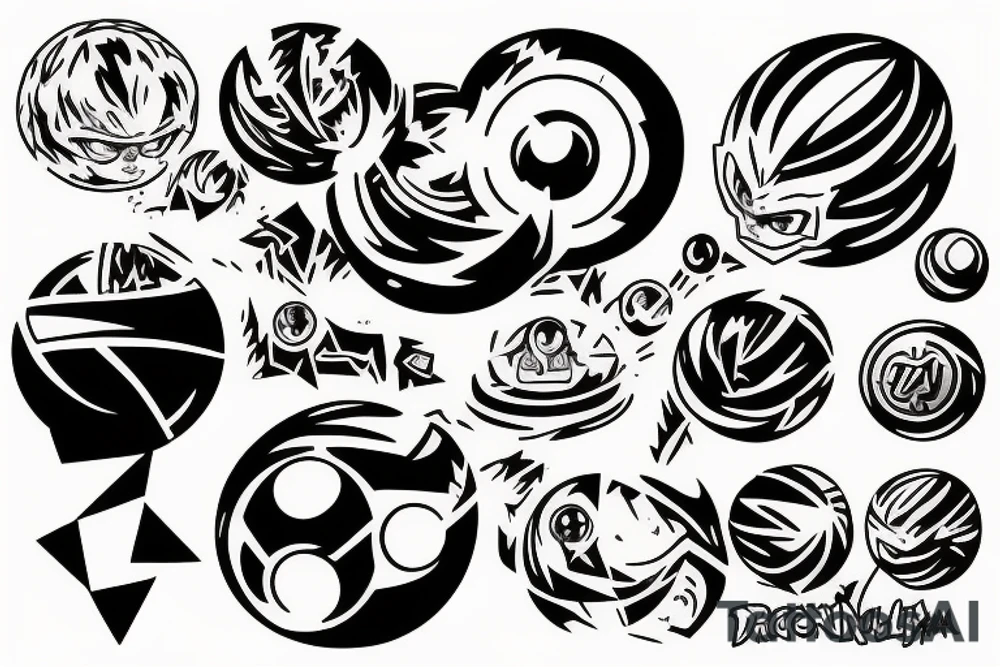 Dragon ball z style of 4 star ball tattoo idea