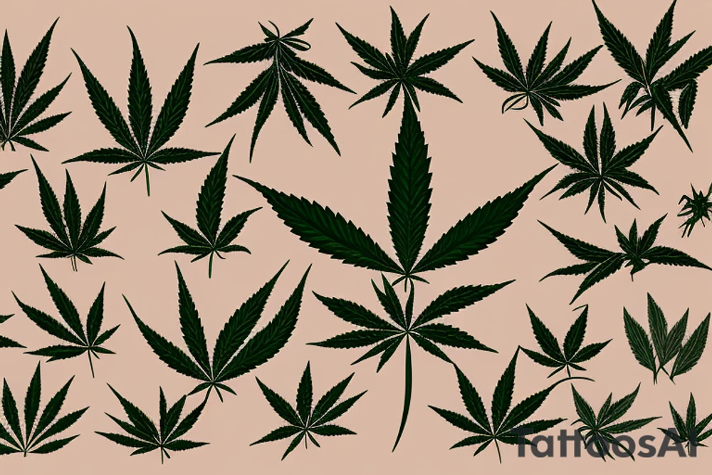 Marijuana leafe tattoo idea