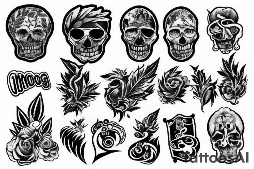 Smoking weed tattoo idea