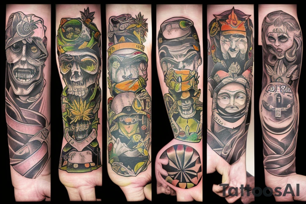 Smoking weed tattoo idea