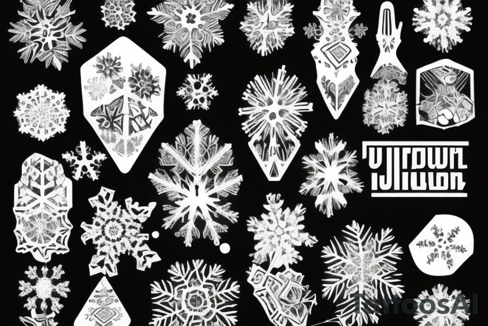 snowflake with Cyrillic words: жопа tattoo idea