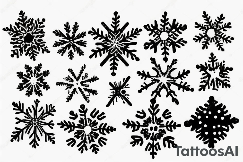 snowflake with Russian and Australian symbols in it tattoo idea