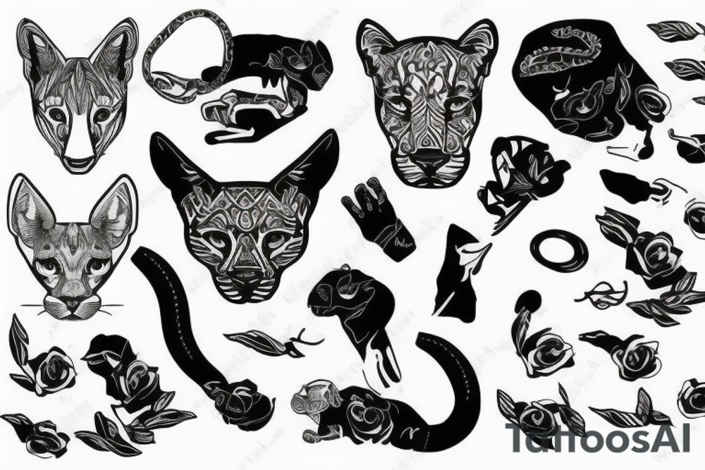 Puma con líneas delgadas y finas tattoo idea