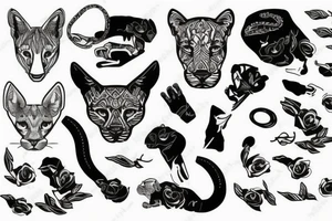Puma con líneas delgadas y finas tattoo idea