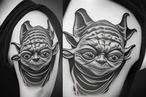 yoda in harry potter hat tattoo idea
