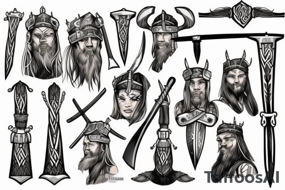 Viking warrior with battle ax tattoo idea