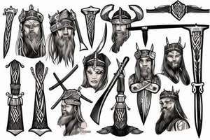 Viking warrior with battle ax tattoo idea