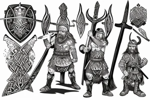 Viking warrior with battle ax tattoo idea