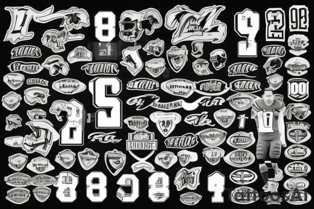 football jersey numbers 78 tattoo idea