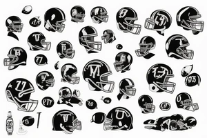 American football jersey number 78 tattoo idea