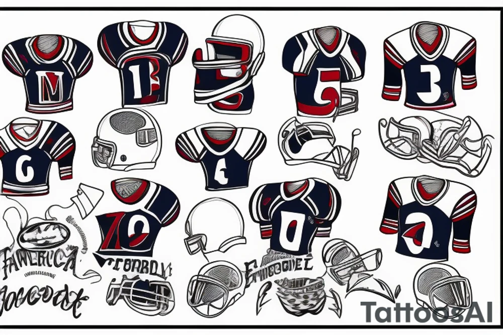 American football jersey number 78 tattoo idea