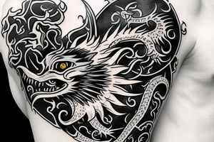 Tilley coat of arms. Black and grey 2 legged wyvern on a white shield tattoo idea