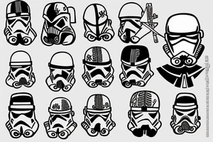 samurai wearing a stormtrooper helmet tattoo idea