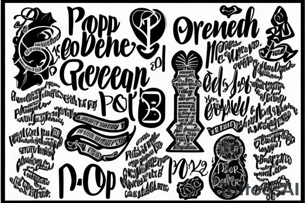 Psalm 23:1–6 scripture along with a memorial piece for my grandfather named “pop” tattoo idea